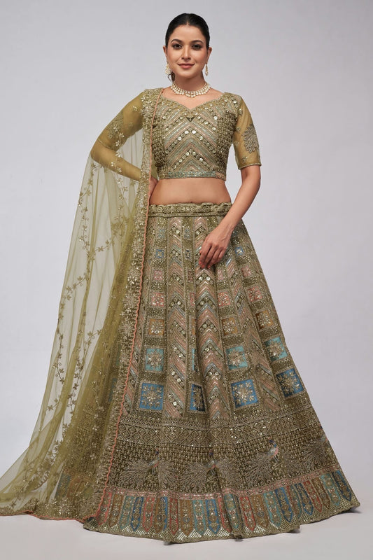 Green Soft Net Lehenga Choli NCLC10310111