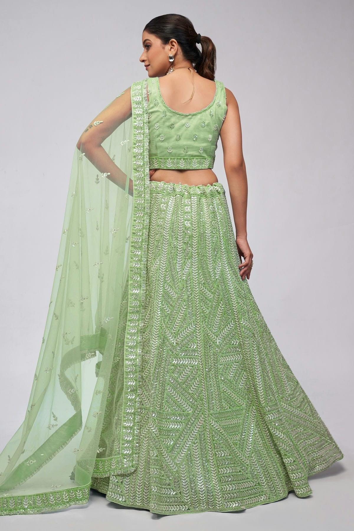 Green Soft Net Lehenga Choli NCLC10310116