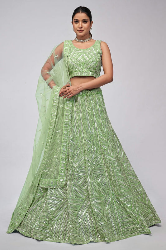 Green Soft Net Lehenga Choli NCLC10310116