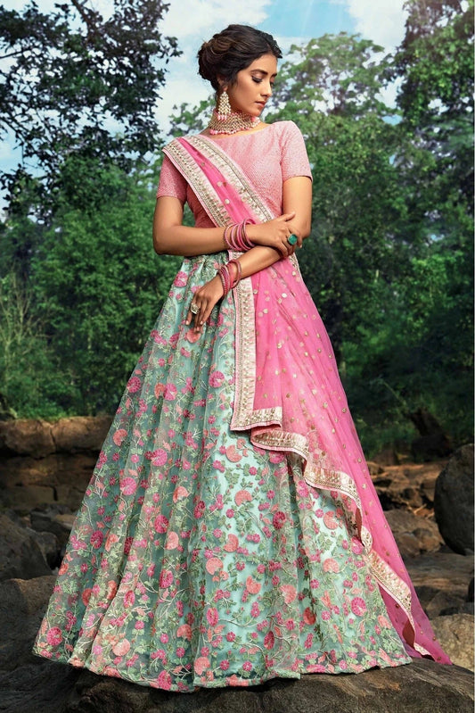 Green Soft Net Sequins Lehenga Choli NCLC10810522