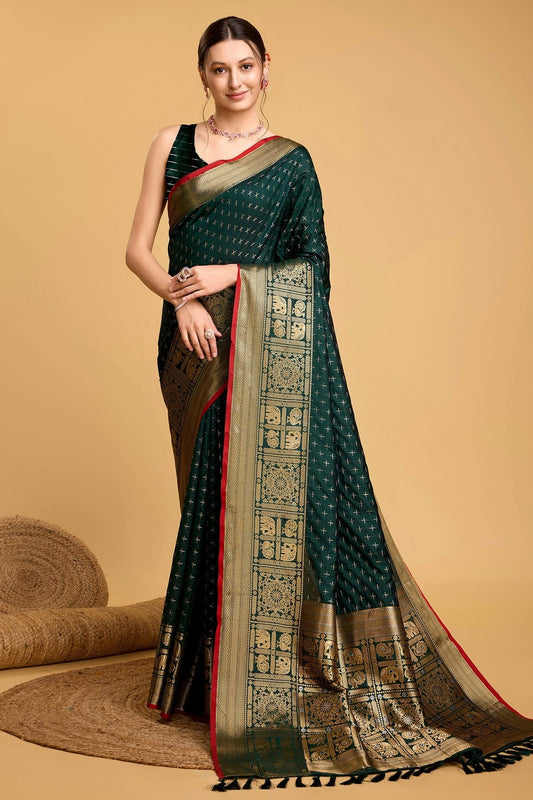 Green Soft Silk Saree NCSD11112555
