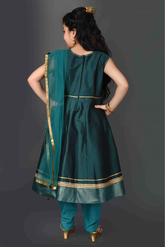 Green Taffeta Embroidery Anarkali Suit NCGW10710796