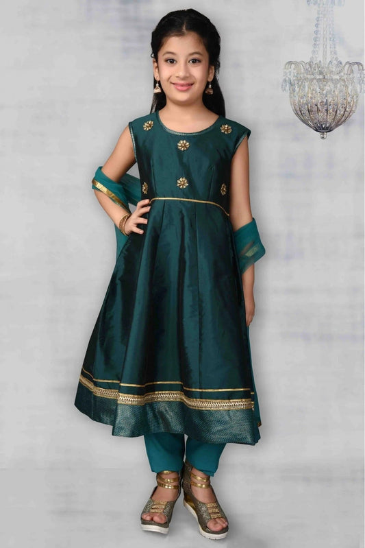 Green Taffeta Embroidery Anarkali Suit NCGW10710796