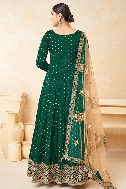 Green Taffeta Silk Anarkali Suit NCSM10510314