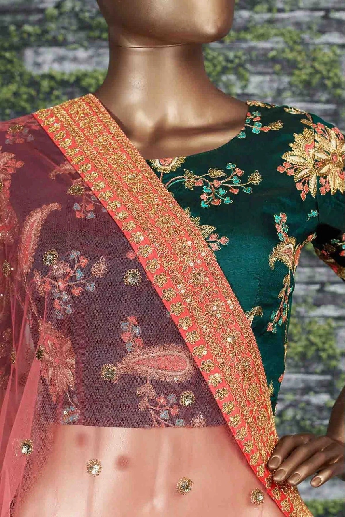Green Taffeta Silk Lehenga Choli NCLC10110263