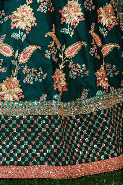 Green Taffeta Silk Lehenga Choli NCLC10110263