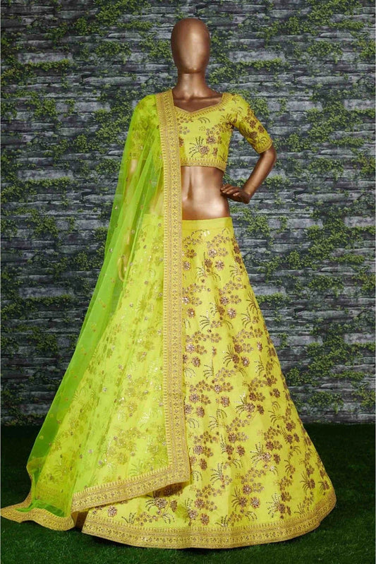 Green Thai Silk Lehenga Choli NCLC10110260