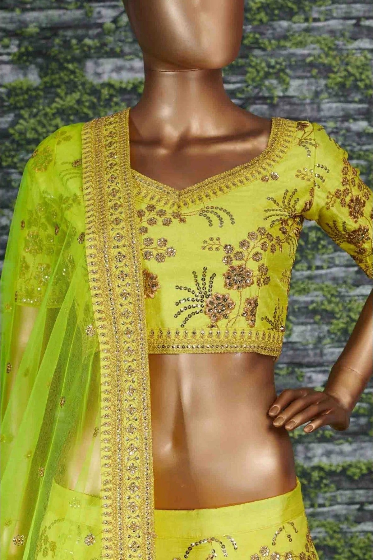Green Thai Silk Lehenga Choli NCLC10110260