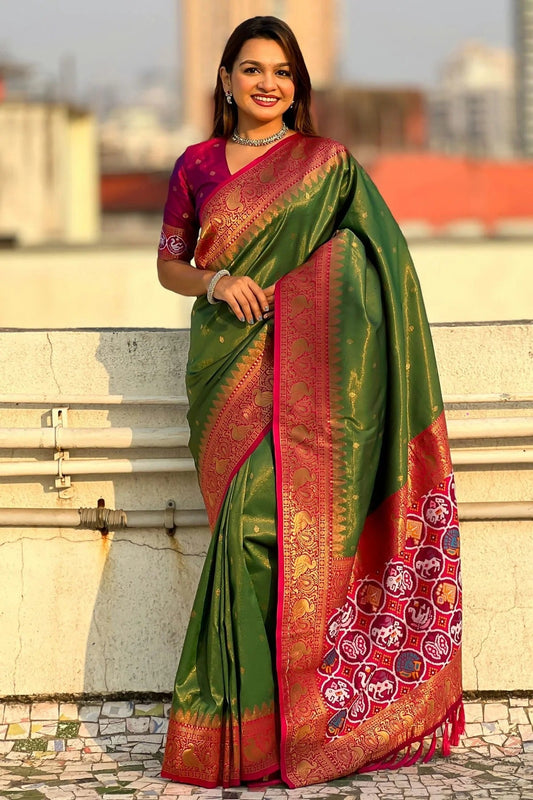 Green Tissue Traditional Saree NCSD11111194