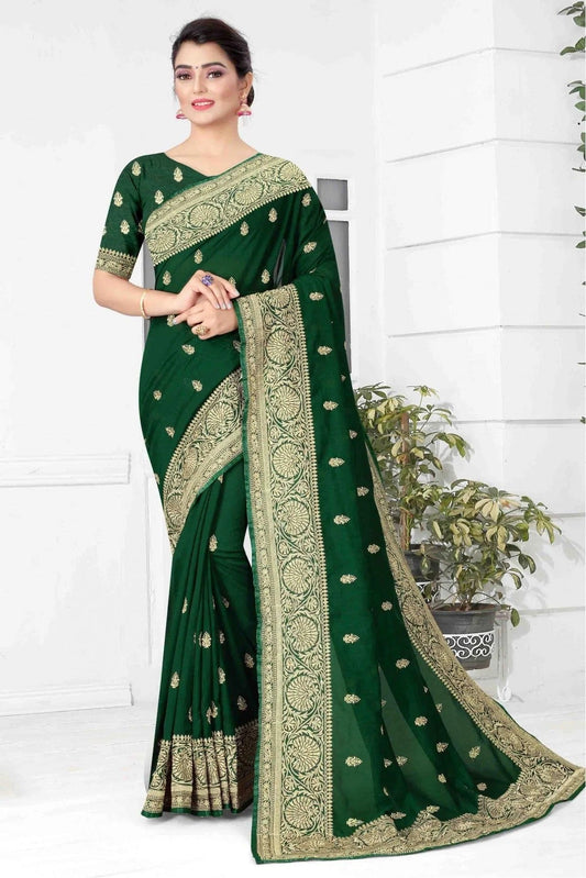 Green Vichitra Silk Designer Saree NCSD11210754