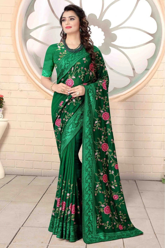 Green Vichitra Silk Designer Saree NCSD11210764