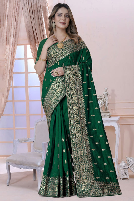 Green Vichitra Silk Saree NCSD10910323