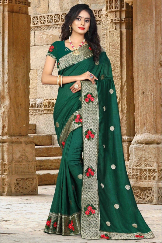 Green Vichitra Silk Woven Saree NCSD11210509
