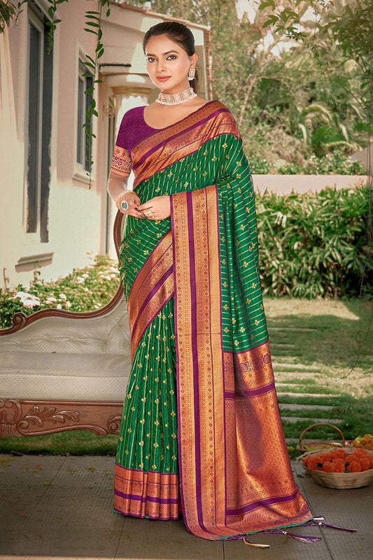 Green Woven Silk Saree NCSD11010471