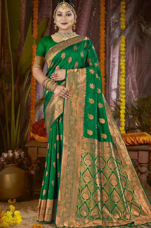 Green Woven Silk Traditional Saree NCSD11010140
