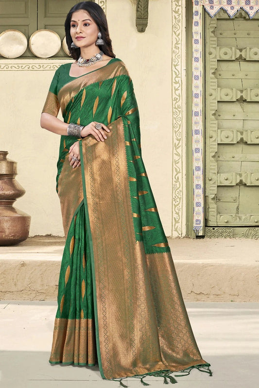 Green Woven Silk Traditional Saree NCSD11010157