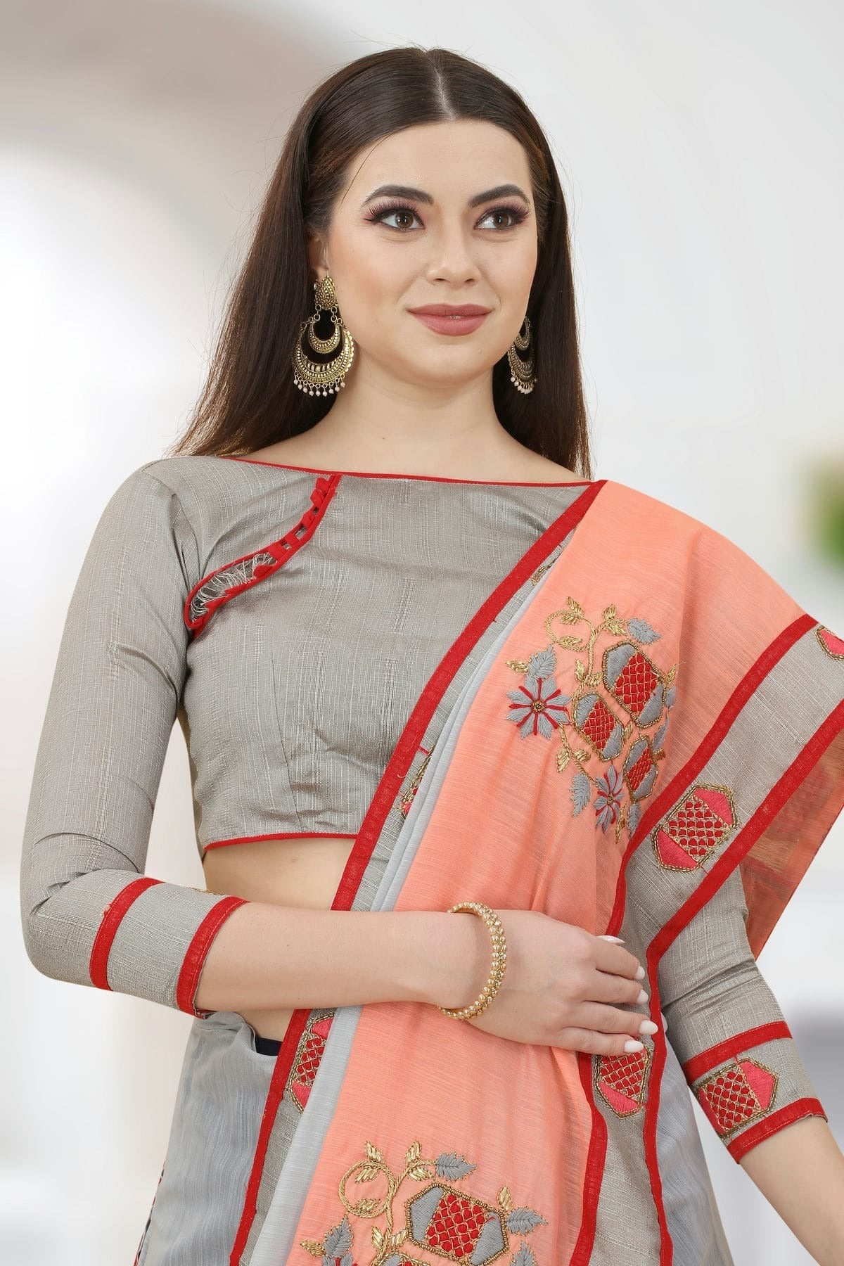 Grey Art Silk Designer Saree NCLC11210484
