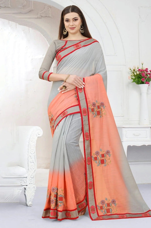 Grey Art Silk Designer Saree NCLC11210484