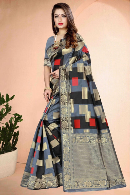 Grey Banarasi Art Silk Traditional Saree NCSD11210777