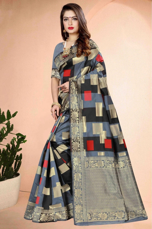 Grey Banarasi Art Silk Traditional Saree NCSD11210777