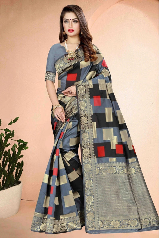 Grey Banarasi Art Silk Traditional Saree NCSD11210777