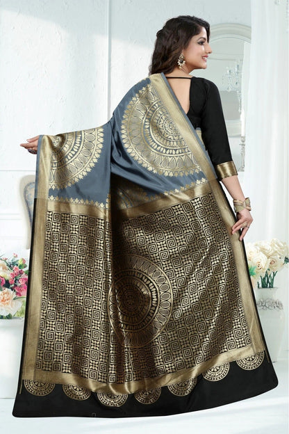 Grey Banarasi Art Silk Woven Saree NCSD11210793