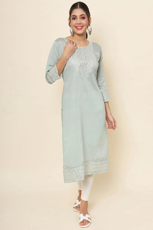 Grey Cotton Kurti NCKR11112093
