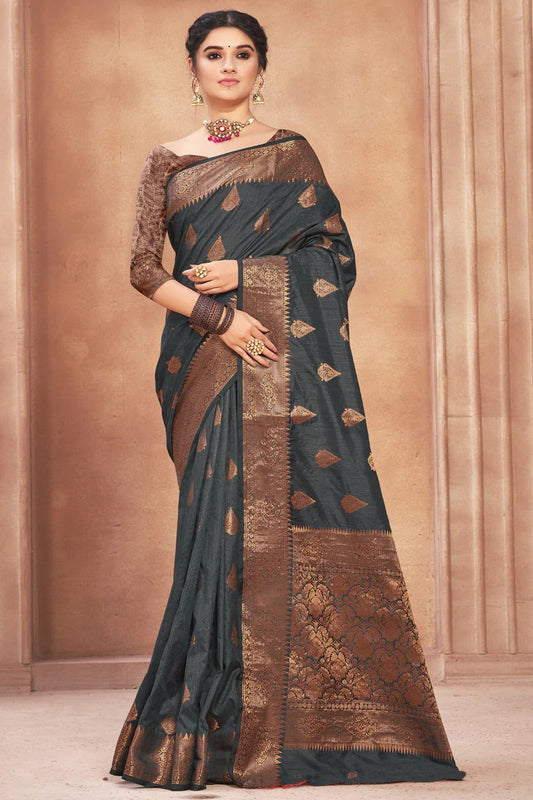 Grey Cotton Silk Traditional SareeIn Woven NCSD11010547