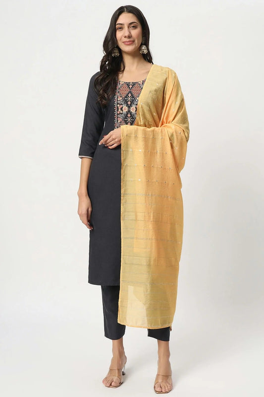 Grey Cotton Stitched Salwar Suit NCSS11111953
