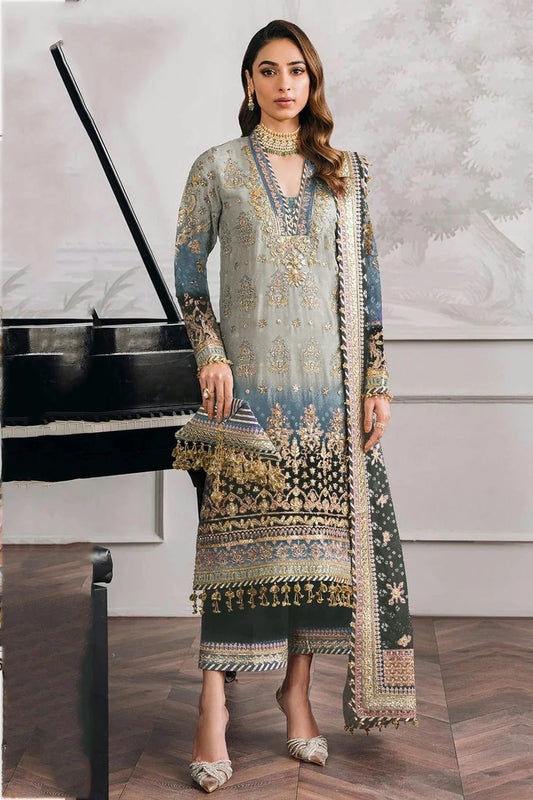 Grey Faux Georgette Semi Stitched Pakistani Suit NCSM11410431