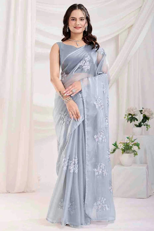 Grey Jimmi Choo Designer Saree NCSD11110972