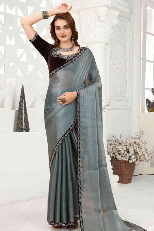 Grey Jimmy Choo Crush Designer Saree NCSD11210877