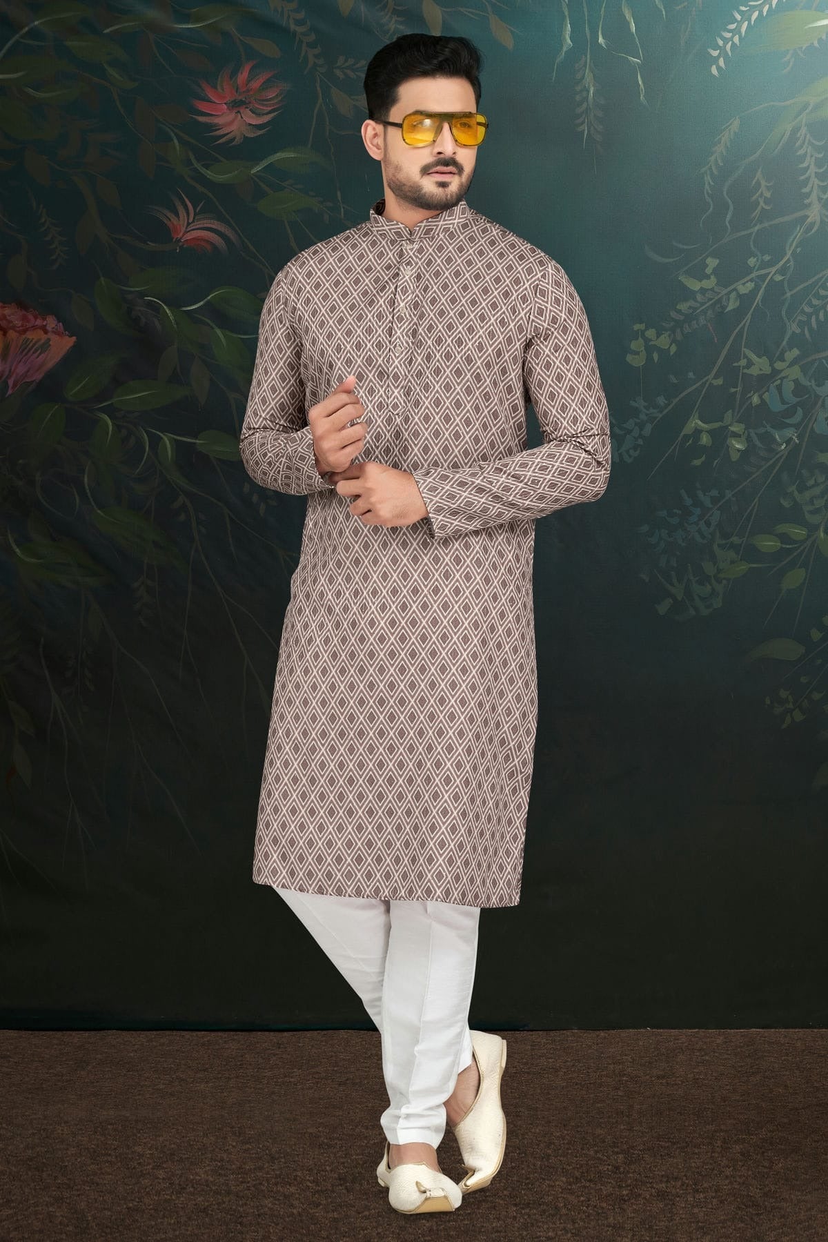 Grey Rayon Kurta Pajama NCKP10410313