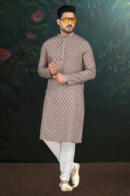 Grey Rayon Kurta Pajama NCKP10410313
