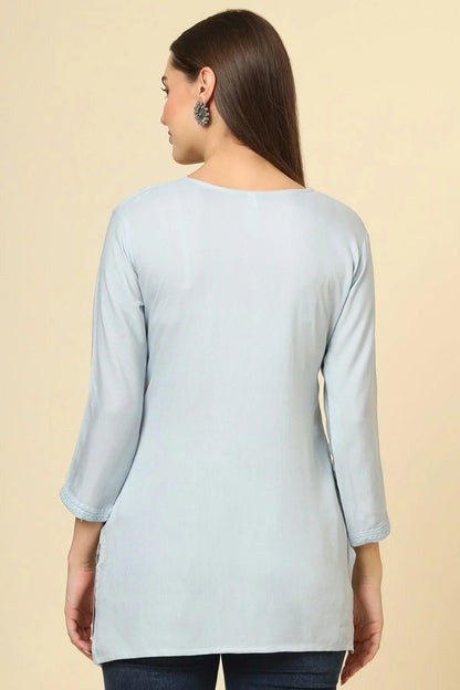 Grey Rayon Readymade Top  NCTP11112249