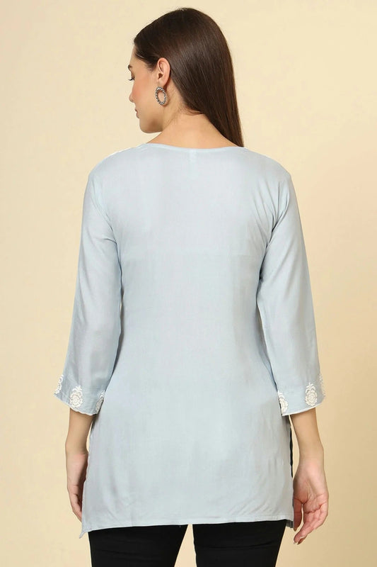 Grey Rayon Readymade Top  NCTP11112263