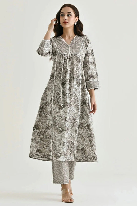 Grey Rayon Slub Stitched Suit NCSS11111423