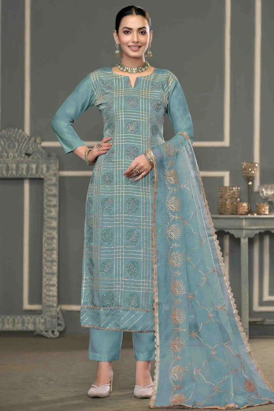 Grey Roman Cotton Pant Style Suit NCSM11110699
