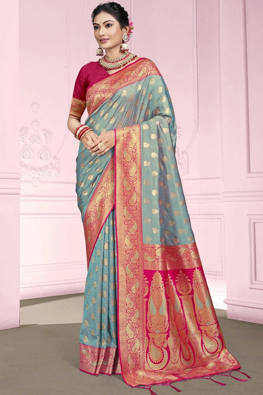 Grey Silk Traditional Saree NCSD11010415