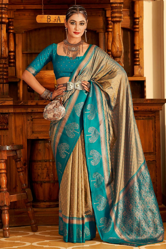 Grey Soft Banarasi Silk Woven Saree NCSD12910154