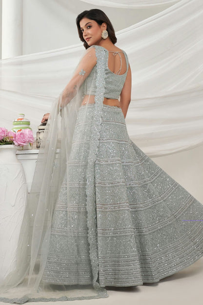 Grey Soft Net Lehenga Choli NCLC10310127