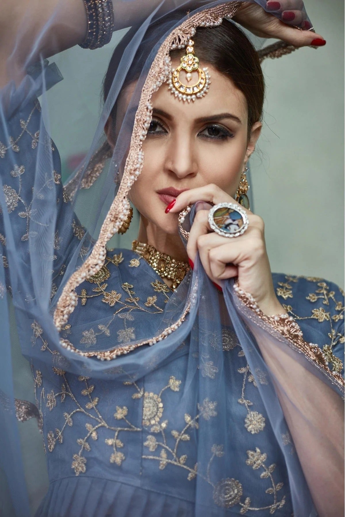 Grey Soft Net Sequins Lehenga Choli NCLC10810519