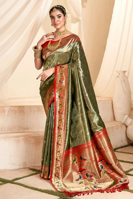 Grey Soft Tissue Silk Saree NCSD11112524