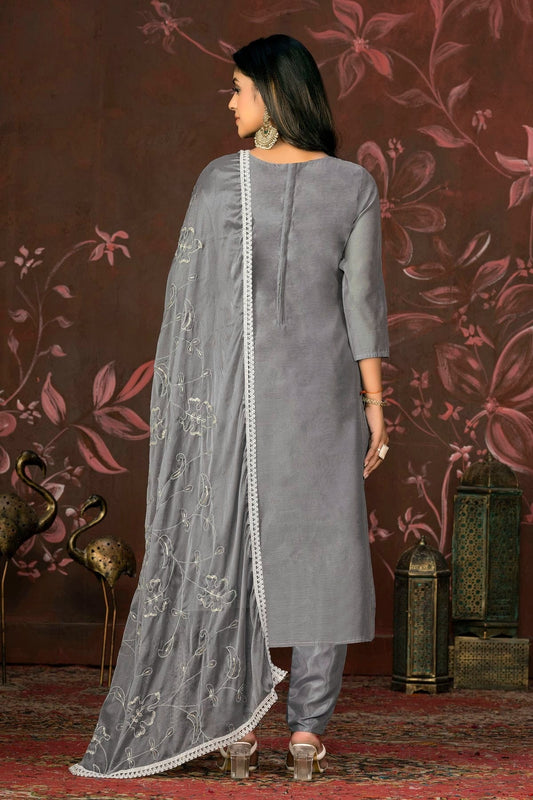 Grey Unstitched Modal Cotton Pant Style Suit NCUS11610178