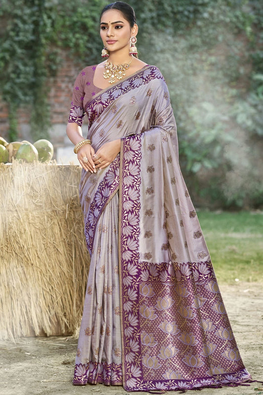 Grey Woven Silk Traditional Saree NCSD11010160
