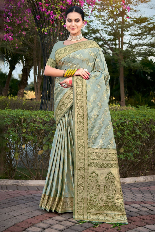 Grey Woven Stain Silk Saree NCSD11010507