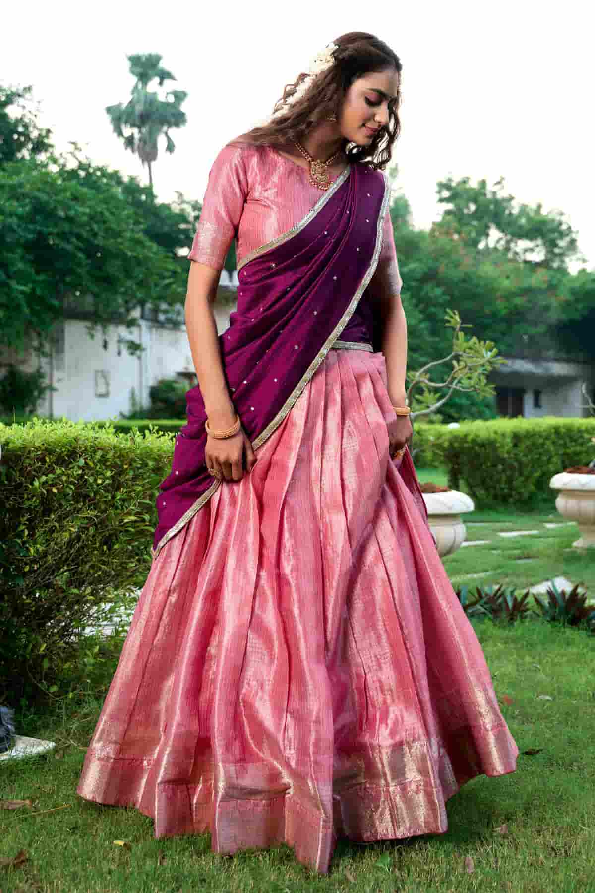 Kanchipuram Zari Woven Work Lehenga Choli In Light Pink Colour NCLD1300028