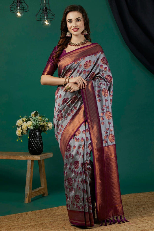 Lavender Banarasi Silk Traditional Saree NCSD11111517