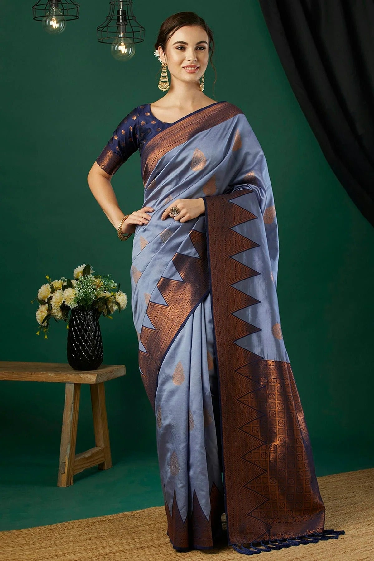 Lavender Banarasi Silk Traditional Saree NCSD11111686