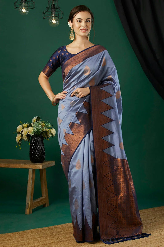 Lavender Banarasi Silk Traditional Saree NCSD11111686